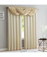 Bridget 52&quot;W x 84&quot;L Panel Beige Tan Cream Crushed Polyester Valance - £10.39 GBP