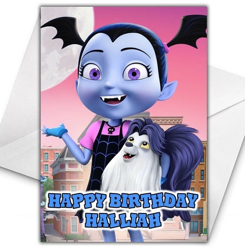 DISNEY VAMPIRINA Personalised Birthday / Christmas / Greetings Card - Large A5 - $4.10