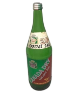 Green Glass Canada Dry Ginger Ale Bottle Pop Soda 33.8 Liter Foil Label ... - £15.46 GBP