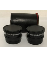 Optex Wide Angle &amp; Telephoto Video Lenses Used 2 Pack w/ Leather Case Le... - $629.20 MXN