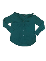 THEORY Womens Blouse Tamalee Solid Green Size S H0402541 - £61.50 GBP