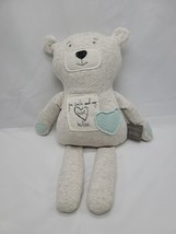 DEMDACO You Smile And My Heart Melts Bear Plush Stuffed Animal Gray 16” - £9.65 GBP