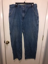 Carhartt Mens 38X30 Carpenter Blue Jeans Pants Cotton - £12.45 GBP