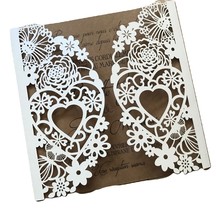 50pcs pearl Cream wedding invitation,laser cut wedding Cards,Invitation cards - £42.68 GBP
