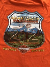 Harley-Davidson Long Sleeve Safety Orange T-Shirt Mens Red Lodge Montana - £14.88 GBP