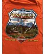 Harley-Davidson Long Sleeve Safety Orange T-Shirt Mens Red Lodge Montana - £14.87 GBP