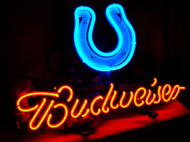 Indianapolis Colts NFL Beer Beer Bar Budweiser Neon Light Neon Sign 13&quot;x9&quot;  - £58.34 GBP