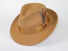 Bruno Capelo Hat Australian Wool Fedora Teardrop Crown Fabio FB230 Camel image 5
