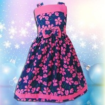 Nwt Girls Kids Fashion Cute Flowers Princess Pink Floral Children Dress 2 4 6 - £8.03 GBP