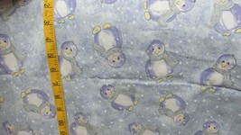 &quot;&quot;Cute Penguins On Blue Background&quot;&quot; - Fabric Piece - £7.00 GBP