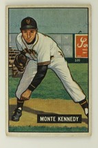 Vintage Baseball Card Bowman Gum 1951 #163 Monte Kennedy New York Giants Pitcher - £7.61 GBP