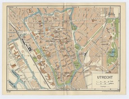 1933 Original Vintage City Map Of Utrecht / Netherlands Holland - £17.13 GBP