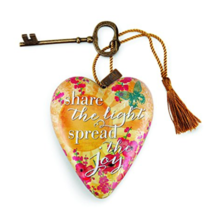 Art Hearts Demdaco Studio &quot;Share The Light Spread The Joy&quot; Ornamental Key Gift - £13.05 GBP