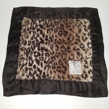 Little Giraffe Brown Leopard Print Square Lovey Soft Fleece Satin Trim Security - $42.04