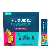 Liquid Iv Hydration Multiplier Electrolyte Powder 30 Packets Tubes Passion Fruit - $44.99