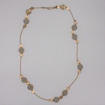Fashionable Long Dangle Gold and Silver Coin Necklace - £6.26 GBP