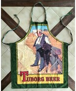 Vintage TUBORG BEER Green/Yellow Cotton Apron (Elling Design, Denmark) - $27.45 CAD