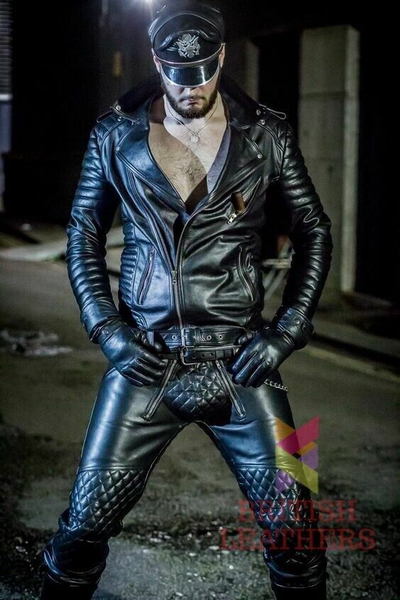 Men&#39;s Real Leather Pant Punk Kink Jeans Trousers Bluf Bikers Breeches Mo... - $114.68