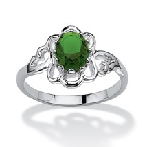 Sterling Silver Oval Cut Scrollwork Peridot August Birthstone Ring 5 6 7 8 9 10 - £63.26 GBP