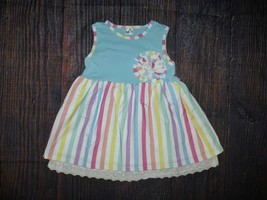 NEW Boutique Girls Rainbow Striped Dress - £6.77 GBP