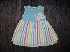 NEW Boutique Girls Rainbow Striped Dress - £6.67 GBP