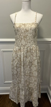 NEW GAP Factory Women’s Smocked Midi Dress Beige Floral Size Medium TALL... - $49.01
