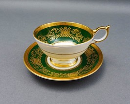 Aynsley England Imperial 193 Laurel Green Gold Cup &amp; Saucer Set - $149.99