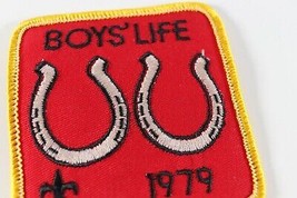 Vintage 1979 Red Horseshoe Boys Life Magazine Boy Scouts America BSA Camp Patch - £9.21 GBP