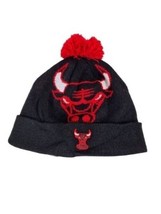 New Era Chicago Bulls Pom Knit Beanie Black Team Cap Hat Logo Winter Biggie - £7.96 GBP