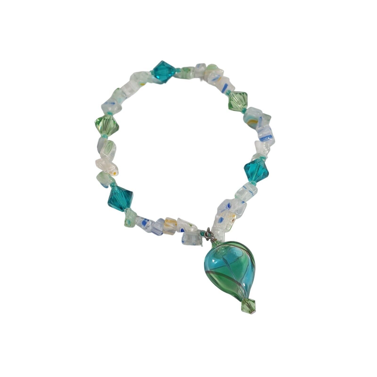 Primary image for Swarovski Elements Handmade Artisan Glass Bracelet Womens Stretch Glass Heart