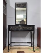 Antique Lacquered Asian Console Table &amp; Mirror - $1,524.00