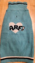 top paw Adirondack &quot;ARF&quot; Dog Sweater Size Large Teal Black White  - £7.70 GBP