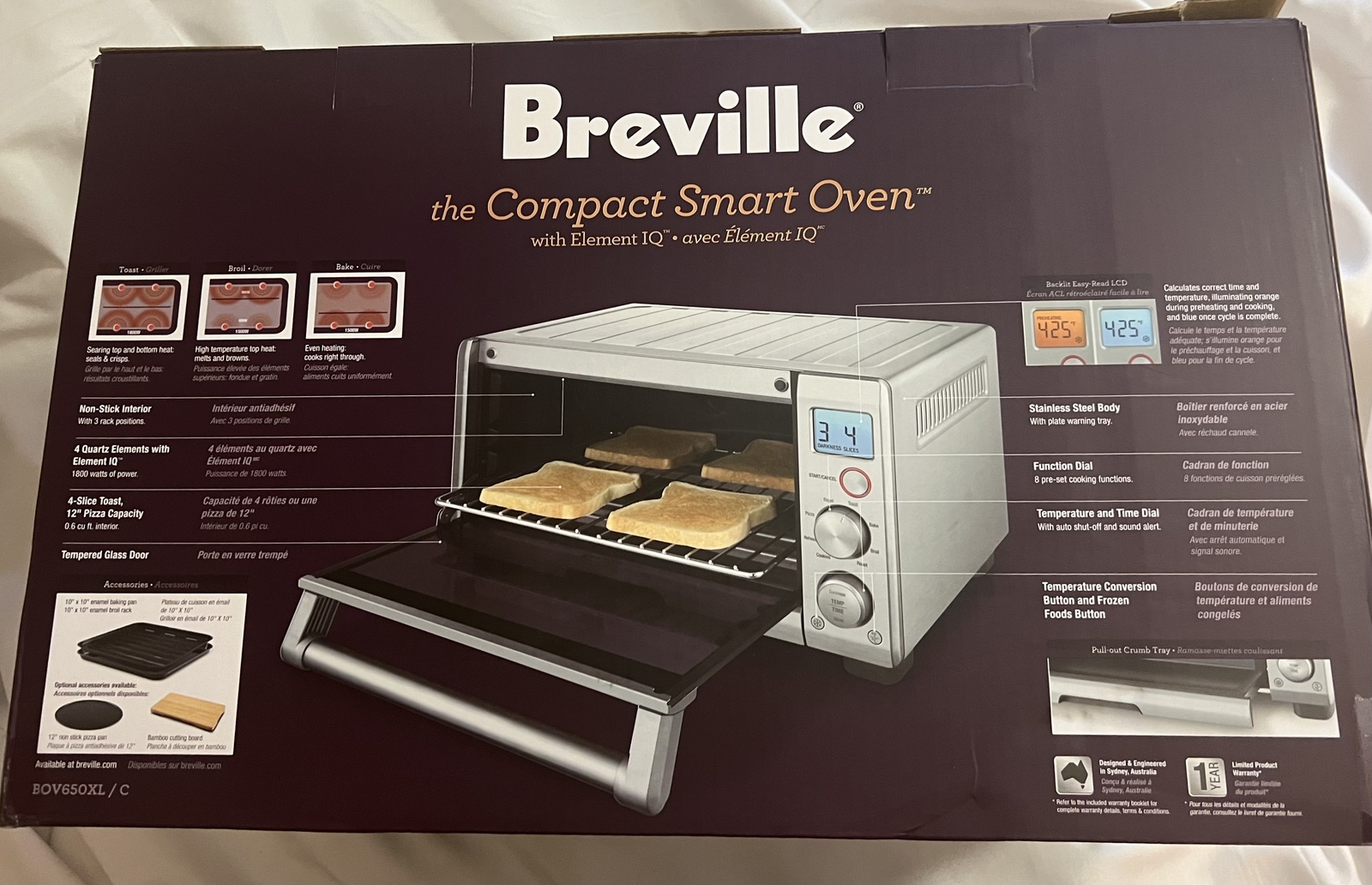 Breville Compact Smart Toaster Oven, Brushed Stainless Steel BOV650XL - $189.95