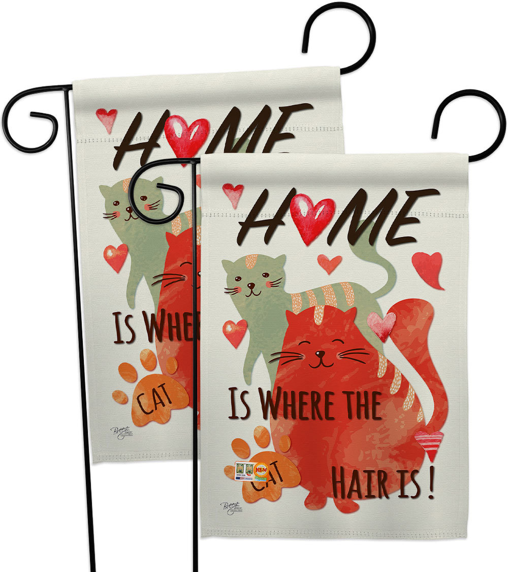Furry Cat Garden Flags Pack 13 X18.5 Double-Sided House Banner - $28.97