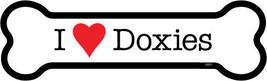 I Heart (Love) Doxies (Dachshund) Dog Bone Car/Fridge Magnet 2x7 NEW Waterproof  - £3.89 GBP
