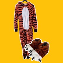 Tipsy Elf Tiger Union Suit Fun Adult Pajamas Pajama Cozy Loungewear Costume M - £39.56 GBP