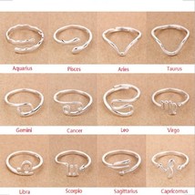 [Jewelry] Zodiac Constellation Best Friend Sterling Silver Ring Friendship Gift - £7.74 GBP