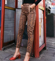 $88 ARDEN B leopard pants 2 soft faux suede animal print 5 pocket jeans XS - £6.00 GBP