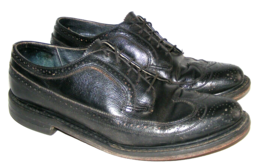 Stafford Men 11 D Black Oxford Dress 608-0717 Leather Wing Tip Lace Up S... - $26.14