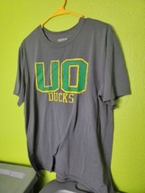 University Of Oregon Ducks Tee Shirt UO Big Logo Gildan Gray Green Med/large - £19.39 GBP