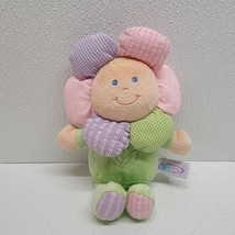 Mary Meyer Baby Flower Baby Doll Plush Squeaks 8&quot; Green Pink Purple - £39.37 GBP