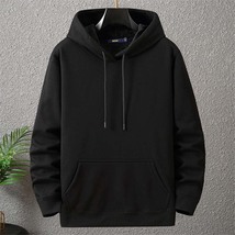 Thick Fleece Hoodie Male Big Size 12XL Hooded Pullover Solid Color Plus Size - £35.54 GBP