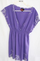 PURPLE &amp; WHITE SHORT TEDDY SZ M #8534 - $7.19