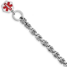 Sterling Silver Hexagon Fancy Link Medical ID Bracelet 8.75&quot; - £83.42 GBP