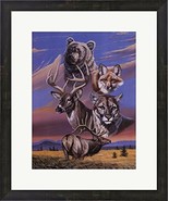 (CARIBOU) ELK BEAR COYOTE DEER  LION  ART PRINT 8 X10 GARY AMPEL - $108.01 MXN