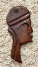 Vintage Wooden African Profile Tribal Carved Wall Hanging 12” 8B - $28.98