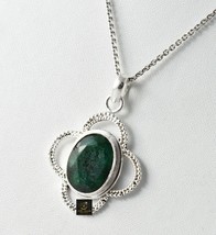 Solid 925 Sterling Silver Emerald Gemstone Handmade Pendant Women Gift PS-2547 - £48.27 GBP