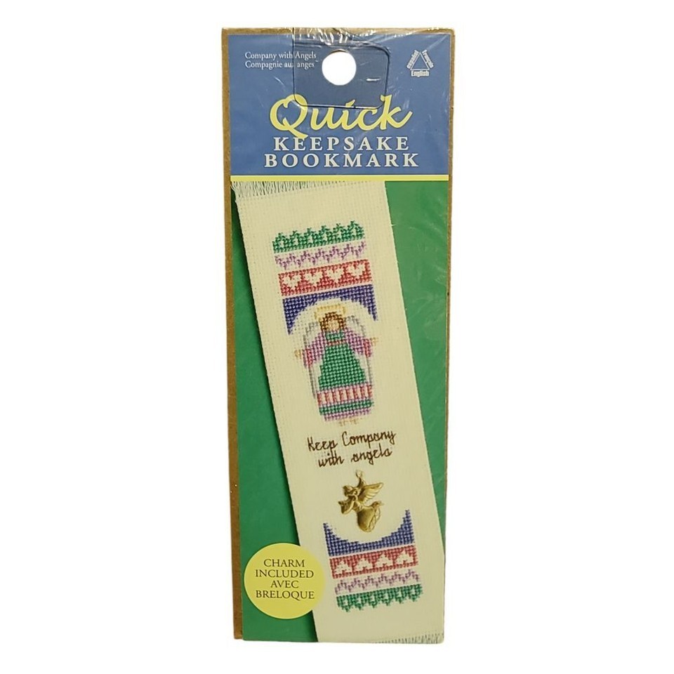Quick Keepsake Bookmark Cross Stitch Kit Angel w/Gold Charm Leisure Arts... - £5.91 GBP