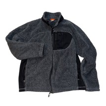Vtg Nike ACG Mens Large Deep Pile Full Zip Up Sherpa Fleece Jacket Gray Black - £70.47 GBP