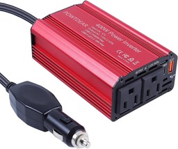 400W Car Power Inverter, Dc 12V To 110V Ac Converter With 2 Charger Outlets And - $42.98